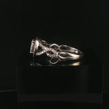 14k White Gold and 1cttw Diamond Vintage Ladies Cluster Halo Ring Size 8.5