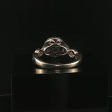 14k White Gold and 1cttw Diamond Vintage Ladies Cluster Halo Ring Size 8.5