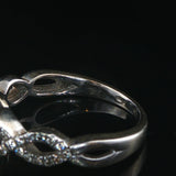 14k White Gold and 1cttw Diamond Vintage Ladies Cluster Halo Ring Size 8.5
