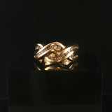 14k Yellow Gold and 0.50cttw Diamond Vintage Interwoven Band Ring Size 7.5