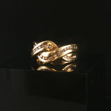 14k Yellow Gold and 0.50cttw Diamond Vintage Interwoven Band Ring Size 7.5