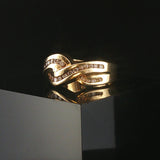 14k Yellow Gold and 0.50cttw Diamond Vintage Interwoven Band Ring Size 7.5