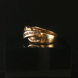 14k Yellow Gold and 0.50cttw Diamond Vintage Interwoven Band Ring Size 7.5