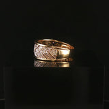 14k Yellow Gold and 0.15cttw Diamond Fancy Small Band Ring Size 6
