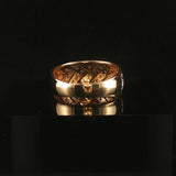14k Yellow Gold and 0.15cttw Diamond Fancy Small Band Ring Size 6