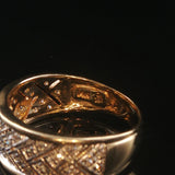 14k Yellow Gold and 0.15cttw Diamond Fancy Small Band Ring Size 6