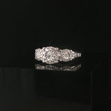 14k White Gold and 0.60cttw Three Diamond Cluster Ring Size 5.5