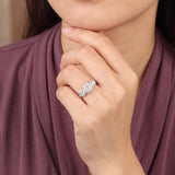 14k White Gold and 0.60cttw Three Diamond Cluster Ring Size 5.5