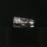 14k White Gold and 0.60cttw Three Diamond Cluster Ring Size 5.5