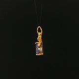 18k Yellow Gold 1.22ct Tanzanite and Diamond Bow Pendant 0.75"