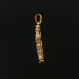 14k Yellow Gold and 0.35cttw Round and Baguette Diamond Cross Pendant 1.25"