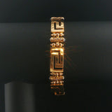 18k Yellow Gold Diamond and Sapphire 36.7g Greek Key Link Bracelet 7"