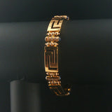 18k Yellow Gold Diamond and Sapphire 36.7g Greek Key Link Bracelet 7"