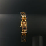 18k Yellow Gold Diamond and Sapphire 36.7g Greek Key Link Bracelet 7"