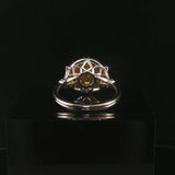 18k White Gold and 0.85cttw Yellow and White Diamond Halo Ring Size 7.25