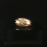 18k Yellow Gold and 0.40cttw Diamond Vintage Curved Band Ring Size 5