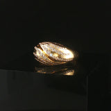 18k Yellow Gold and 0.40cttw Diamond Vintage Curved Band Ring Size 5