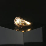 18k Yellow Gold and 0.40cttw Diamond Vintage Curved Band Ring Size 5