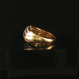 18k Yellow Gold and 0.40cttw Diamond Vintage Curved Band Ring Size 5