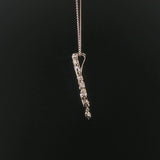 14k White Gold and 0.52cttw Diamond Vintage Filigree Dangle Pendant Necklace 18"