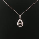 14k White Gold and 0.50cttw Diamond Floating Pear Shape Pendant Necklace 20"