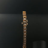 14k Yellow Gold and 3.50cttw Diamond Solid Vintage Bar Link Tennis Bracelet 7"