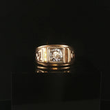 14k Yellow and White Gold 1cttw Diamond Men's Vintage Pinky Ring Size 6.25