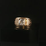 14k Yellow and White Gold 1cttw Diamond Men's Vintage Pinky Ring Size 6.25
