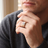 14k Yellow and White Gold 1cttw Diamond Men's Vintage Pinky Ring Size 6.25