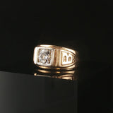 14k Yellow and White Gold 1cttw Diamond Men's Vintage Pinky Ring Size 6.25