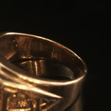 14k Yellow and White Gold 1cttw Diamond Men's Vintage Pinky Ring Size 6.25