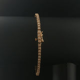 14k Yellow Gold and 2cttw Diamond Solid Vintage Tennis Bracelet 7"