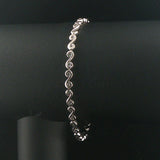 14k White Gold and 0.50cttw Diamond Ladies S Scroll Link Bracelet 7"