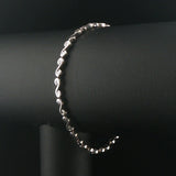 14k White Gold and 0.50cttw Diamond Ladies S Scroll Link Bracelet 7"