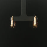 14k Yellow Gold Amethyst and Diamond 7.6g Solid Huggie Earrings