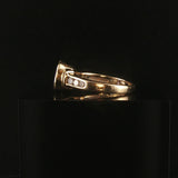 14k Yellow Gold Bezel Set Tanzanite and Diamond Vintage Ring Size 7