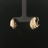 14k Yellow Gold and 0.75cttw Diamond Fancy Huggie Earrings