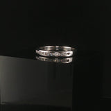 14k White Gold and 0.20cttw Diamond 3mm Half Eternity Band Ring Size 8.25