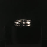 14k White Gold and 0.20cttw Diamond 3mm Half Eternity Band Ring Size 8.25