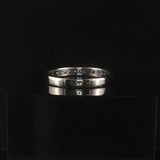 14k White Gold and 0.20cttw Diamond 3mm Half Eternity Band Ring Size 8.25