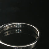 14k White Gold and 0.20cttw Diamond 3mm Half Eternity Band Ring Size 8.25