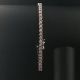 14k White Gold and 1cttw Diamond Vintage S Link Tennis Bracelet 8"