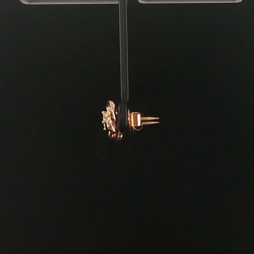 18k Rose Gold and 0.50cttw Cluster Diamond Vintage Floral Stud Earrings