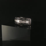 18k White Gold 2.10cttw Black and White Diamond Heavy Band Ring Size 6.5