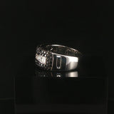 18k White Gold 2.10cttw Black and White Diamond Heavy Band Ring Size 6.5