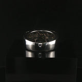 18k White Gold 2.10cttw Black and White Diamond Heavy Band Ring Size 6.5