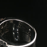 18k White Gold 2.10cttw Black and White Diamond Heavy Band Ring Size 6.5