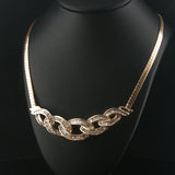 14k Yellow Gold and 2cttw Diamond Pendant Herringbone Link Necklace 18"
