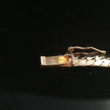 14k Yellow Gold and 2cttw Diamond Pendant Herringbone Link Necklace 18"