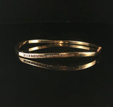 14k Yellow Gold and 0.50cttw Diamond 10.6g Curved Bangle Bracelet 6.5"